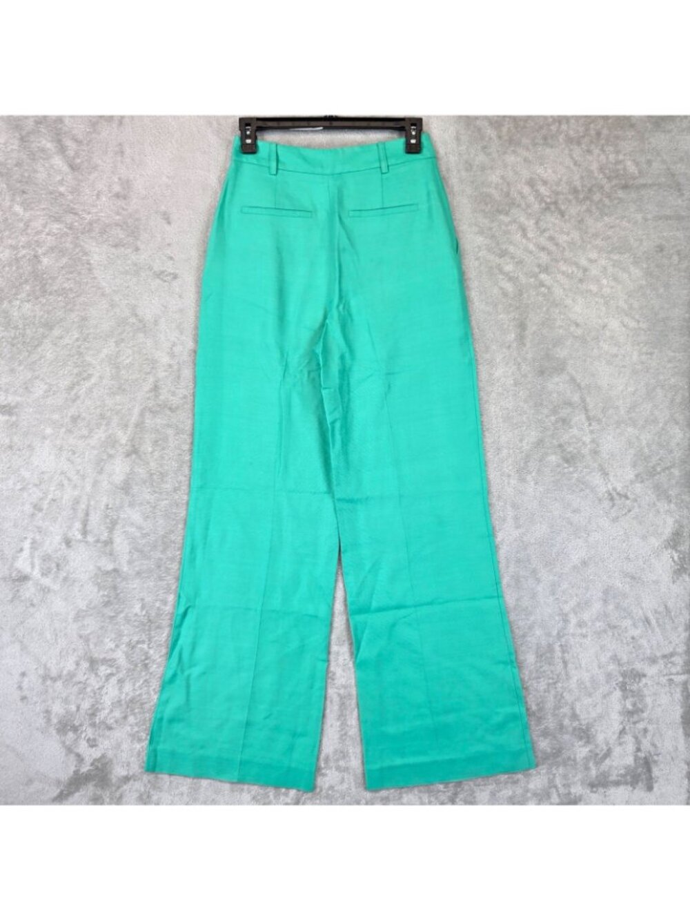 Sezane Dress Pants Womens 34 US 2 Green Viscose Twill Wide Leg High Rise - Picture 2 of 12